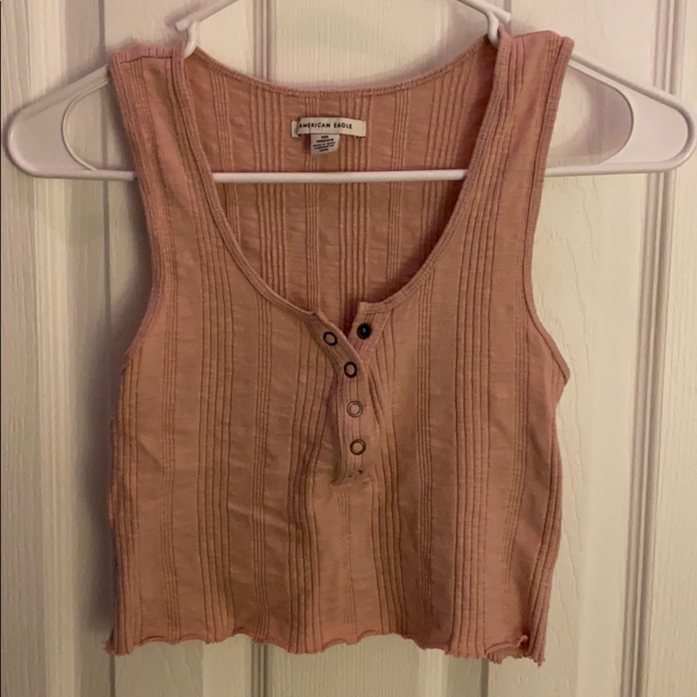 blush pink american eagle crop top